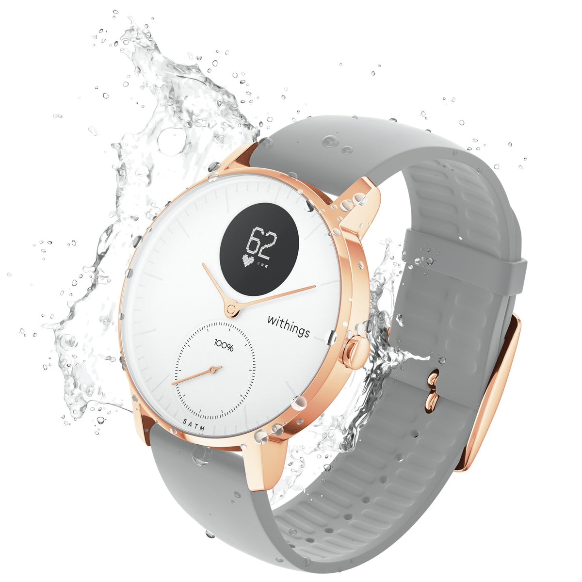 Withings Steel HR Sport - Multisport hybrid Smartwatch, connected GPS,  heart rate, fitness level via VO2 max, activity and sleep tracking