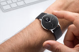 A Man checking his Withings / Nokia HR Steel Hybrid Black Fitness Tracker - FitTrack (Fitness Watches Australia)