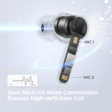 Soundpeats Q - Dual Mic& cVc noise cancellation ensures high-definition calls