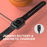 Soundpeats Watch1 - Smartwatch - 260MAH Battery & Magnetic Charger - Normal use: 7 Days - Charging time: 2.5 hours