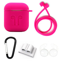 Hot Pink Edition Apple AirPods 5-Piece Silicon Accessory Kit - FitTrack Australia