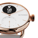 Withings ScanWatch - Hybrid Smartwatch - 38mm Rose Gold close up